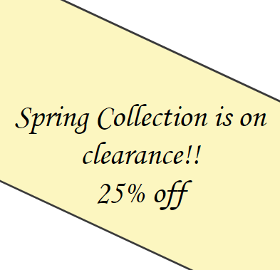 Spring Clearance!!
